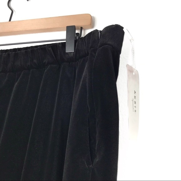 AKRIS PUNTO Mike Black Slit Hem Velvet Pants 14 NWT - Picture 7 of 13